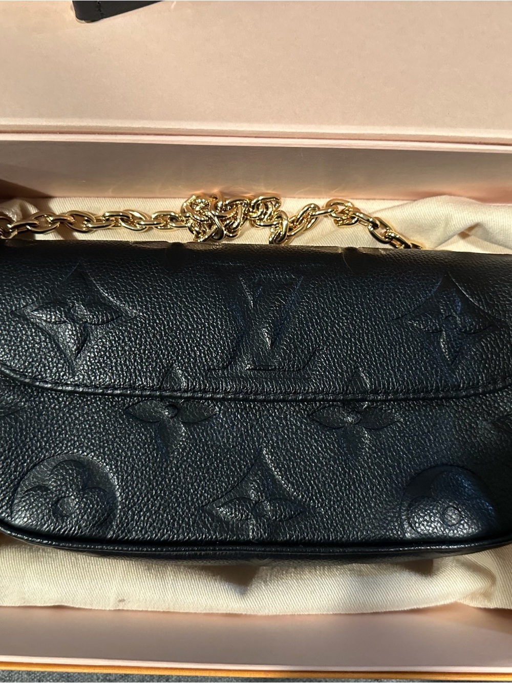 Louis Vuitton Ivy Wallet On Chain Black Monogram Empreinte Leather